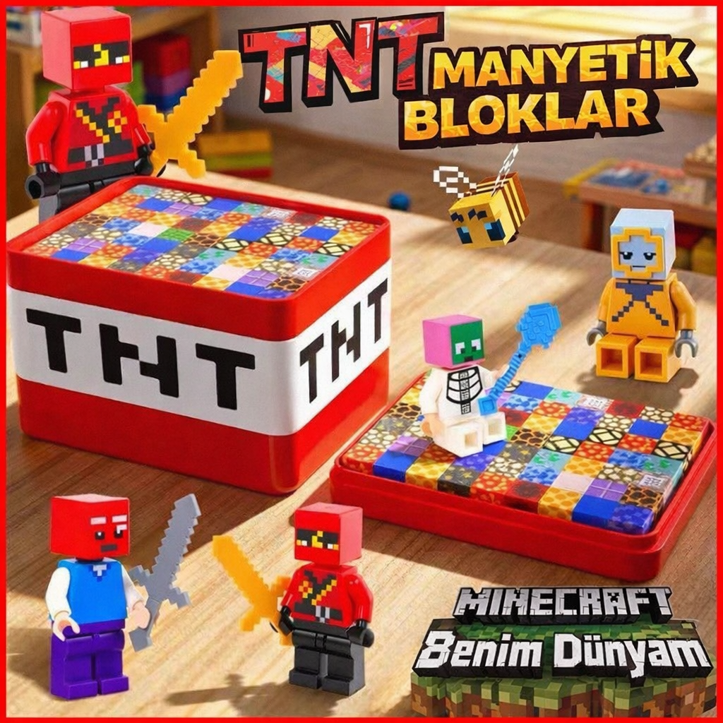 Minecraft Manyetik Yapı Blokları | STEM Oyuncak | Rorotoys