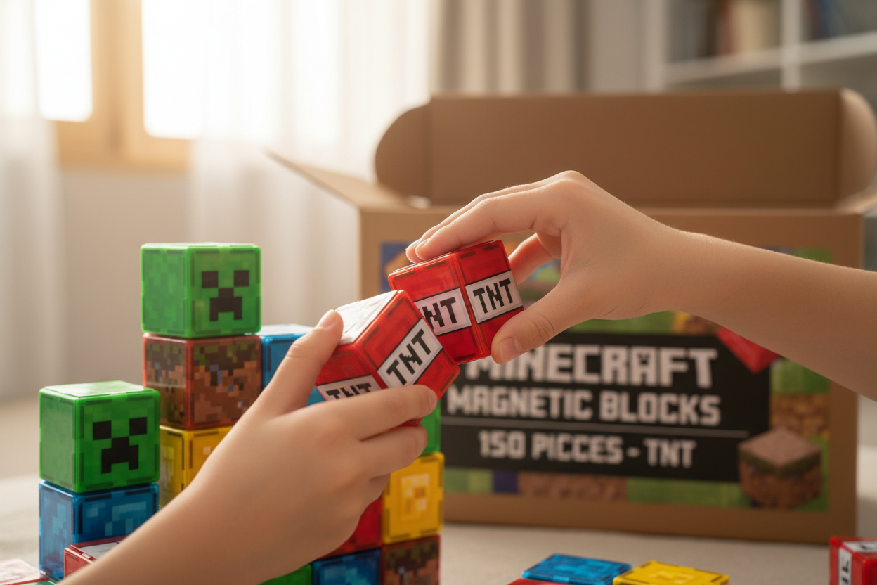 Çocuk TNT Blokları ile Oynarken