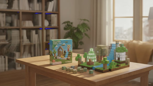 Ensemble de blocs magnétiques Rivière et Forêt – Jouet STEM de 100 pièces