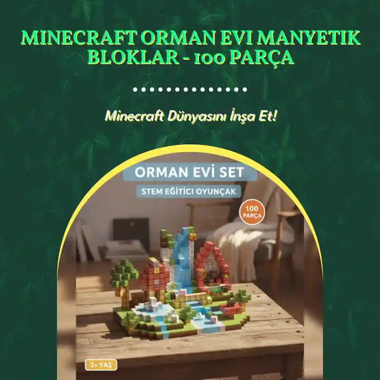 Minecraft Orman Evi Manyetik Bloklar - 100 Par&ccedil;a by@Outfy