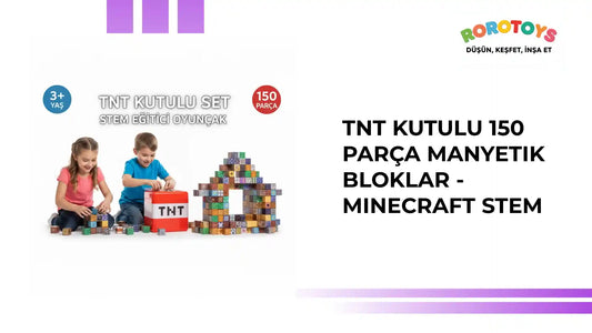 TNT Kutulu 150 Par&ccedil;a Manyetik Bloklar - Minecraft STEM by@Outfy
